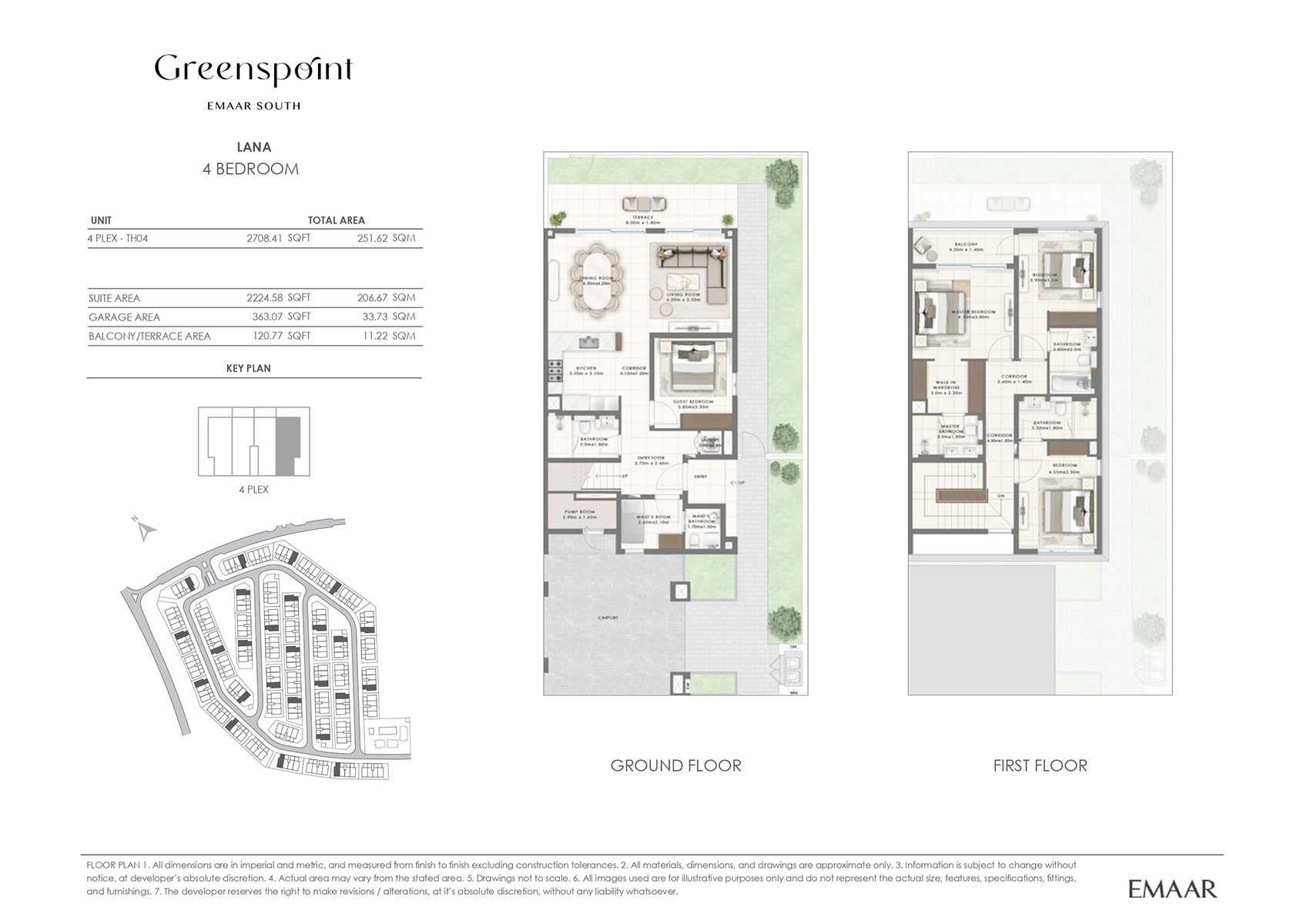 Emaar Greenspoint 4 Beds Layout