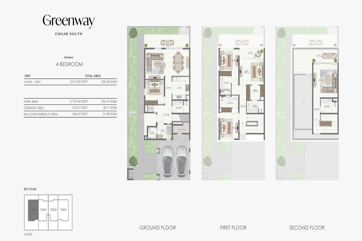 Emaar Greenway 4 Beds Layout