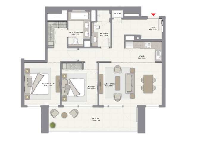 2 Beds 1212 Sq. Ft. Apartment in Emaar Harbour Gate