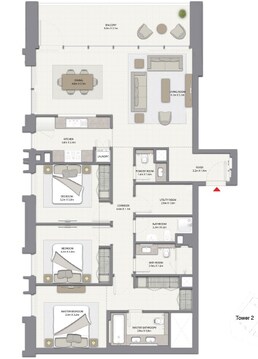 3 Beds 1648 Sq. Ft. Apartment in Emaar Harbour Gate