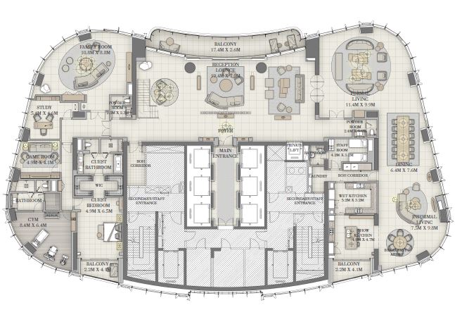 6 Beds 9315 Sq. Ft. Apartment in Emaar IL Primo