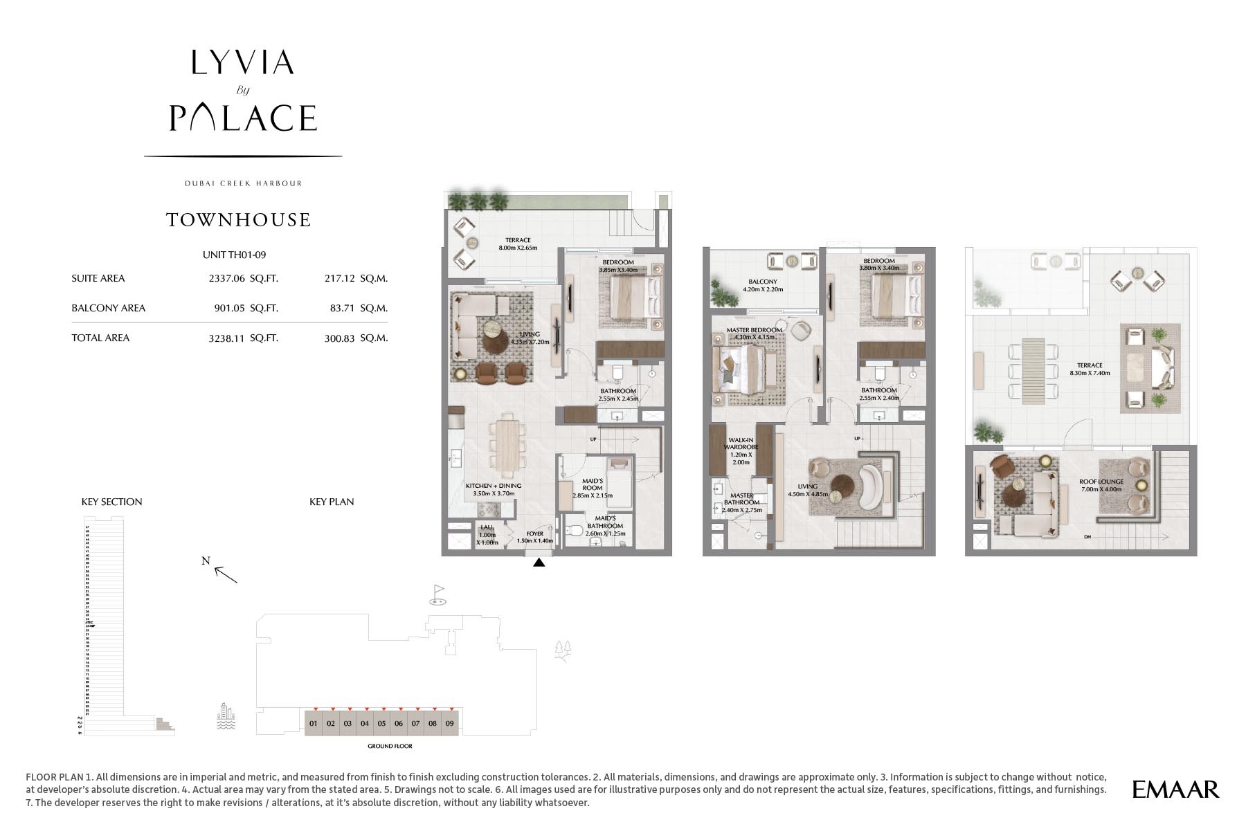 Emaar Lyvia 3 Beds Layout