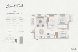 2 Beds 1223 Sq. Ft. Apartment in Emaar Marina Views