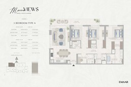 3 Beds 1689 Sq. Ft. Apartment in Emaar Marina Views