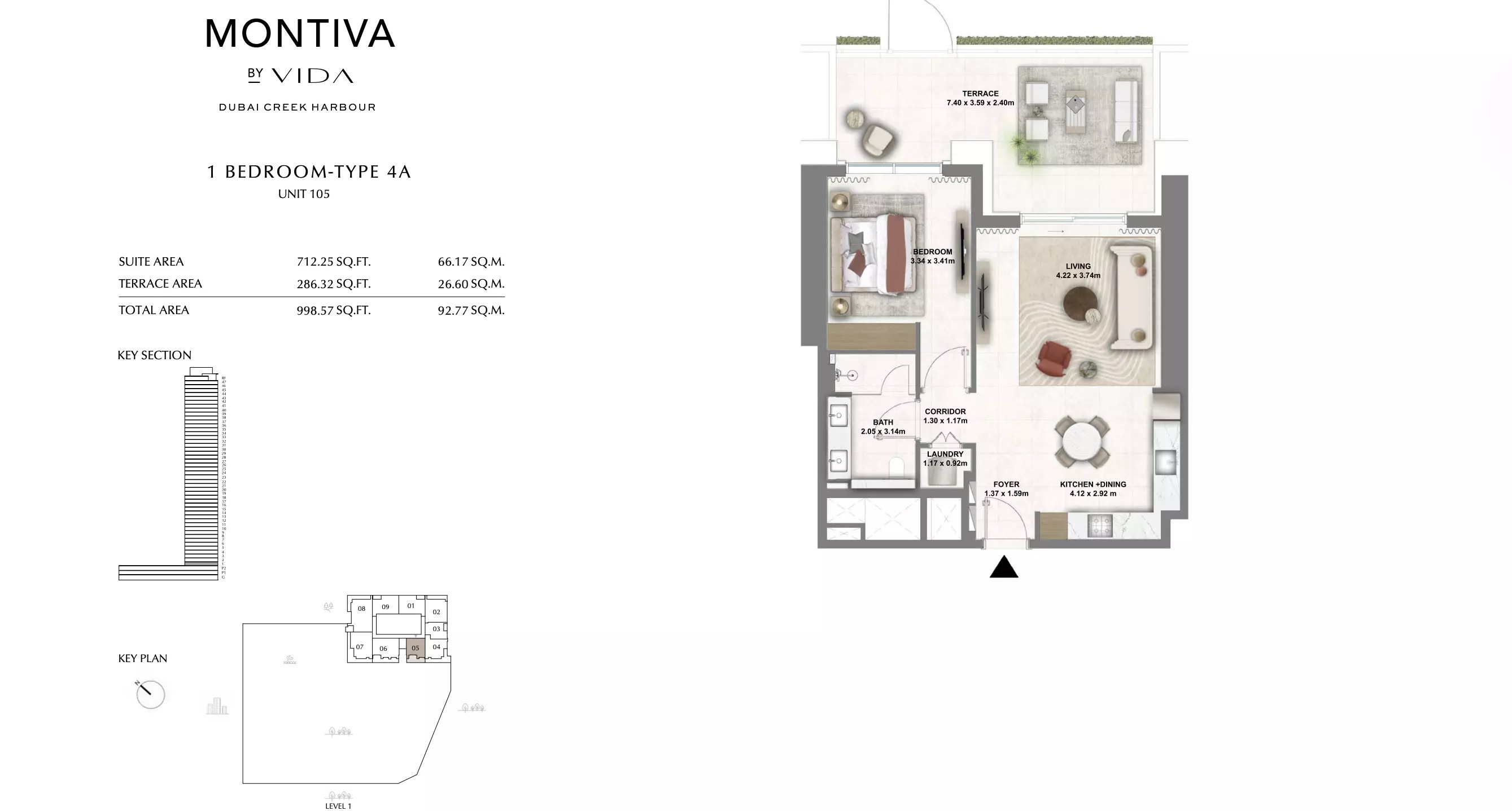 Emaar Montiva 1 Bed Layout