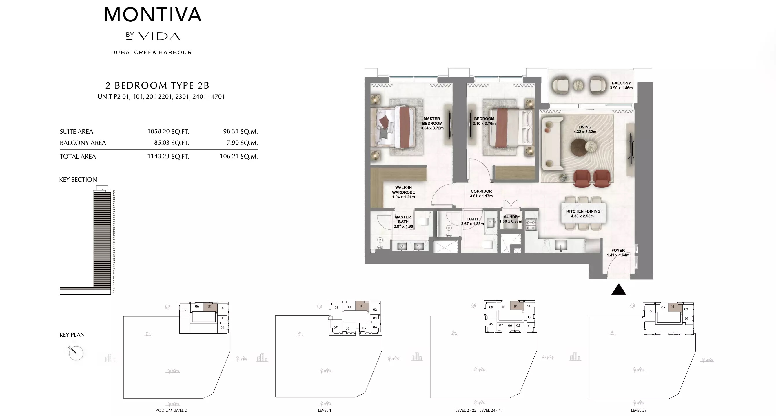 Emaar Montiva 2 Beds Layout