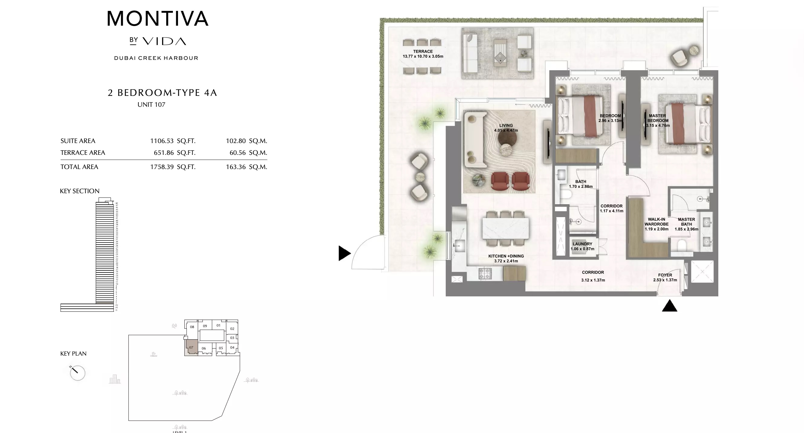 Emaar Montiva 2 Beds Layout