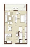 Emaar Mulberry 1 Bed Layout