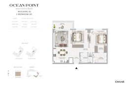 2 Beds 1159 Sq. Ft. Apartment in Emaar Ocean Point