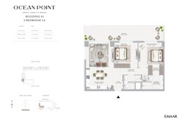 2 Beds 1461 Sq. Ft. Apartment in Emaar Ocean Point