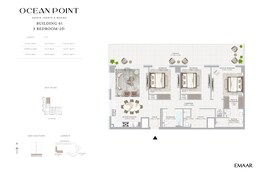 3 Beds 1966 Sq. Ft. Apartment in Emaar Ocean Point