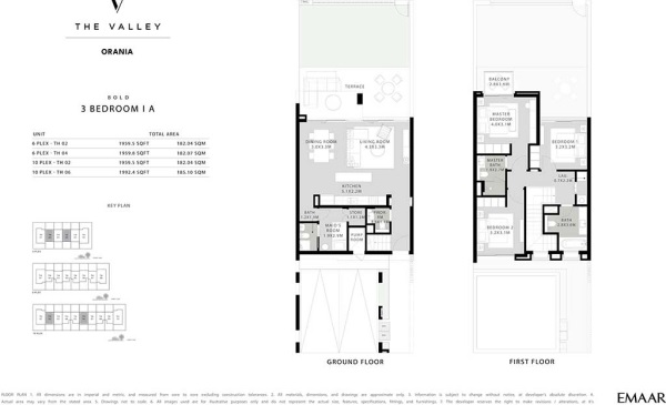 Emaar Orania At The Valley 3 Beds Layout