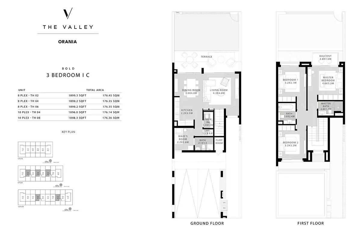 Emaar Orania At The Valley 3 Beds Layout