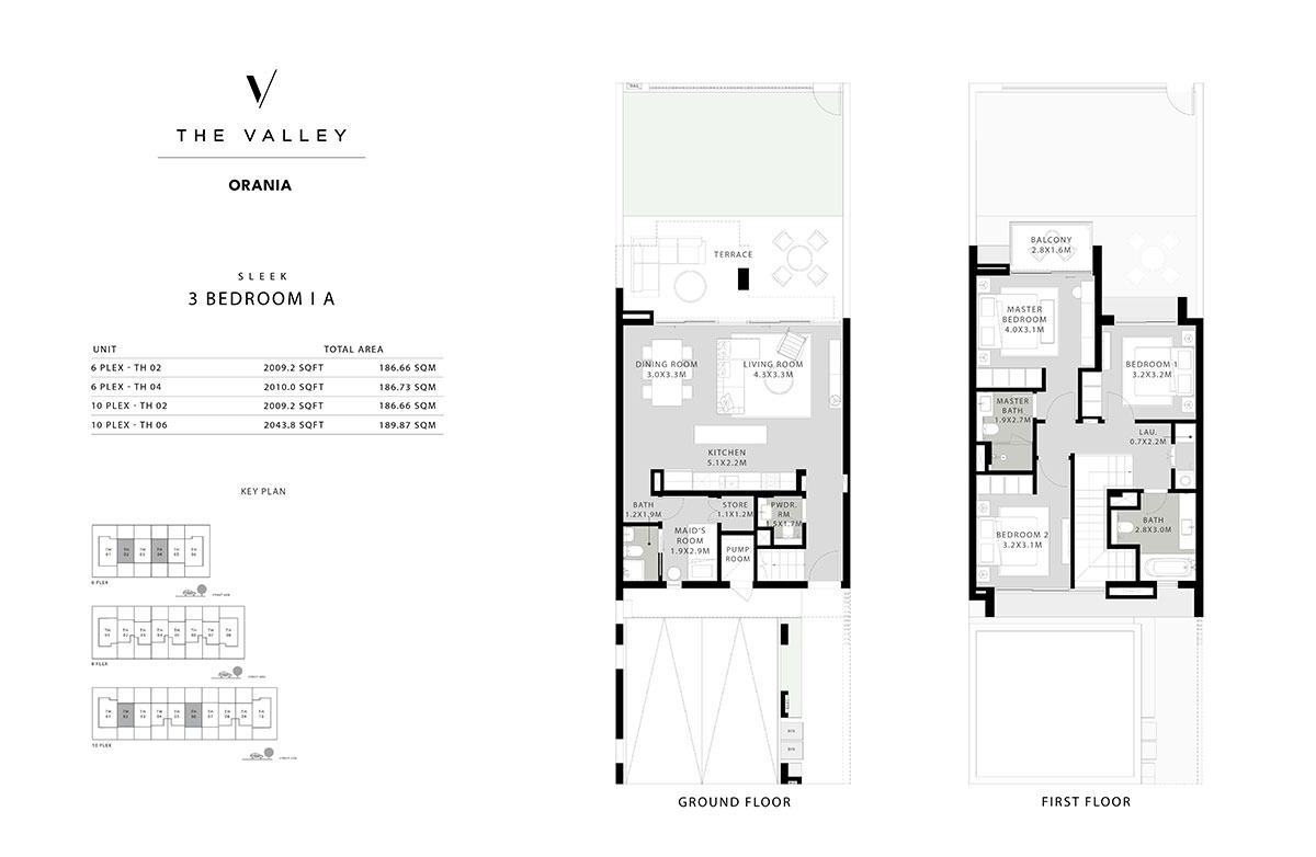 Emaar Orania At The Valley 3 Beds Layout