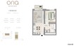 Emaar Oria Apartments 1 Bed Layout