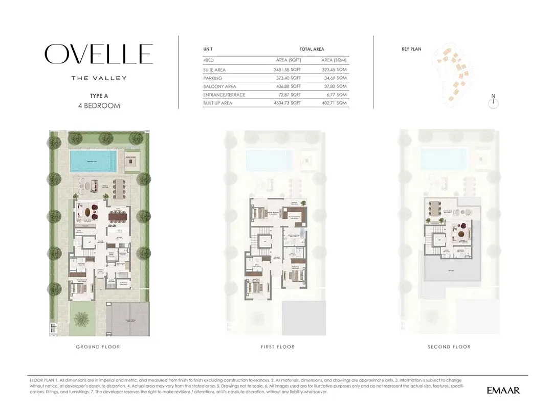 Emaar Ovelle at The Valley 4 Beds Layout