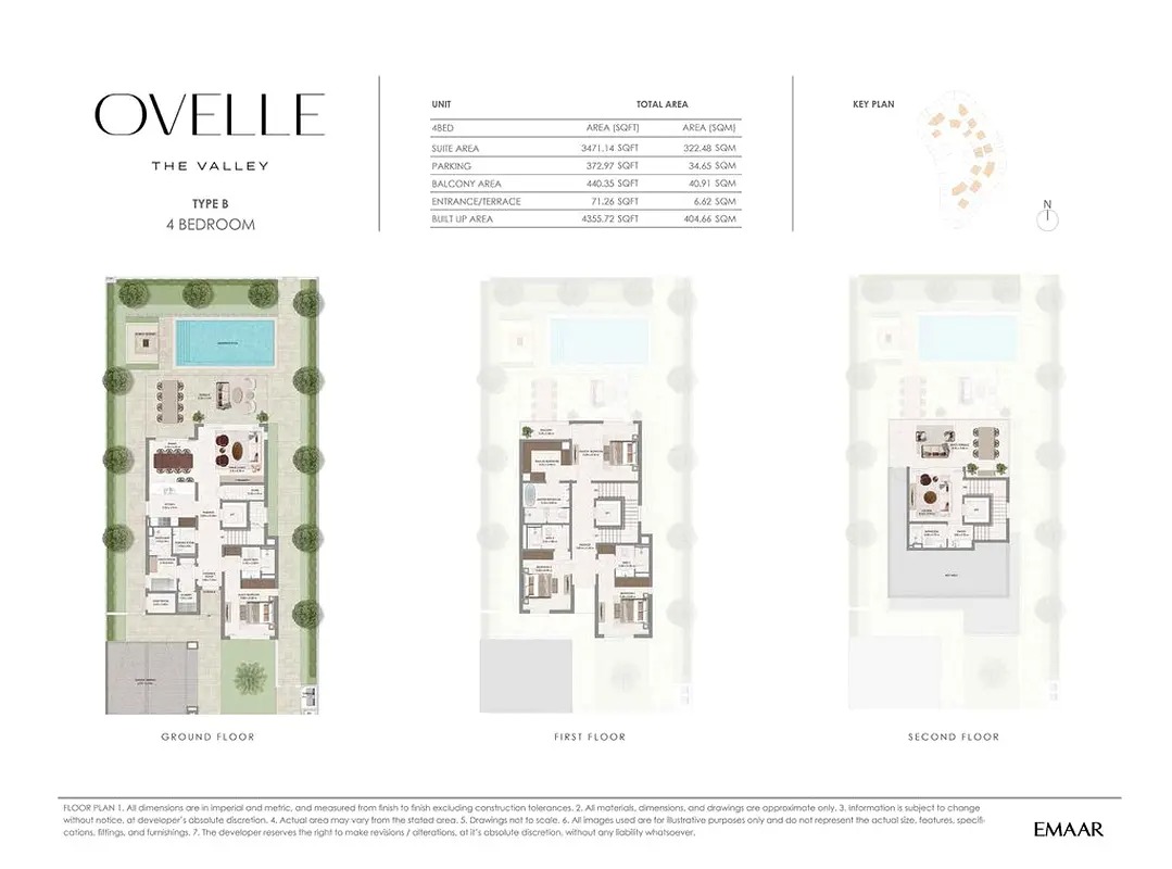 Emaar Ovelle at The Valley 4 Beds Layout