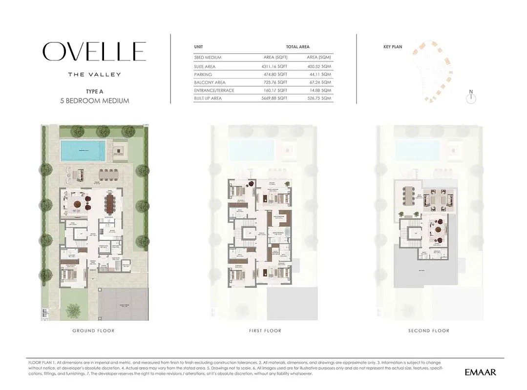 Emaar Ovelle at The Valley 5 Beds Layout