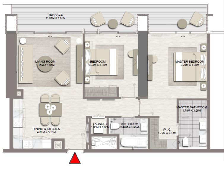 Emaar Palace Residences 2 Beds Layout