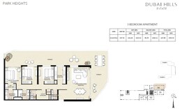 3 Beds 2454 Sq. Ft. Apartment in Emaar Park Heights