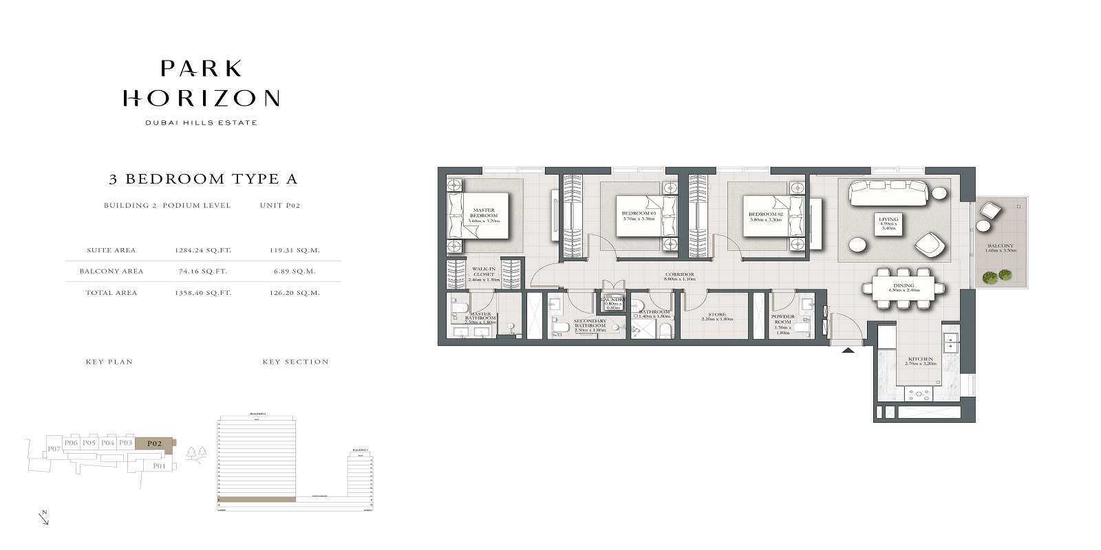 3 Beds 1358 Sq. Ft. Apartment in Emaar Park Horizon