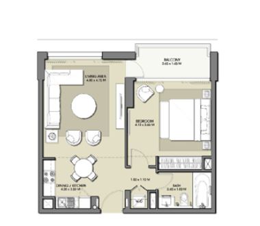 1 Bed 692 Sq. Ft. Apartment in Emaar Park Point
