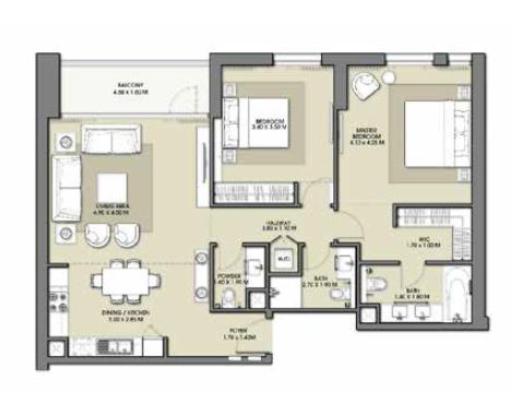 2 Beds 1213 Sq. Ft. Apartment in Emaar Park Point