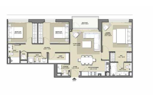 3 Beds 1243 Sq. Ft. Apartment in Emaar Park Point