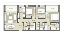 3 Beds 1352 Sq. Ft. Apartment in Emaar Park Point