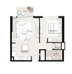 Emaar Park Ridge 1 Bed Layout