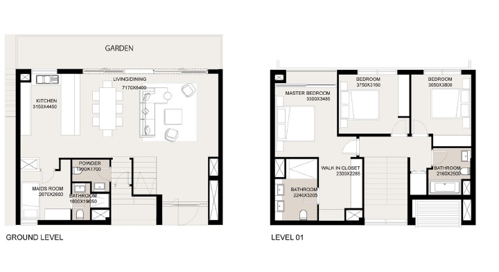 Emaar Park Ridge 3 Beds Layout