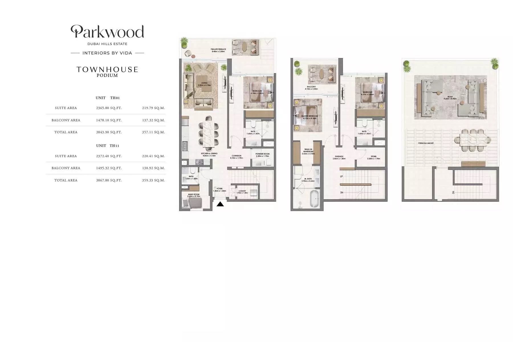 Emaar Parkwood 3 Beds Layout