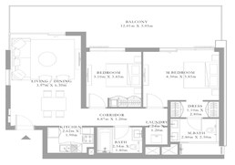 2 Beds 1292 Sq. Ft. Apartment in Emaar Rashid Yacht And Marina Seagate