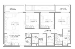 3 Beds 1522 Sq. Ft. Apartment in Emaar Rashid Yacht And Marina Seagate