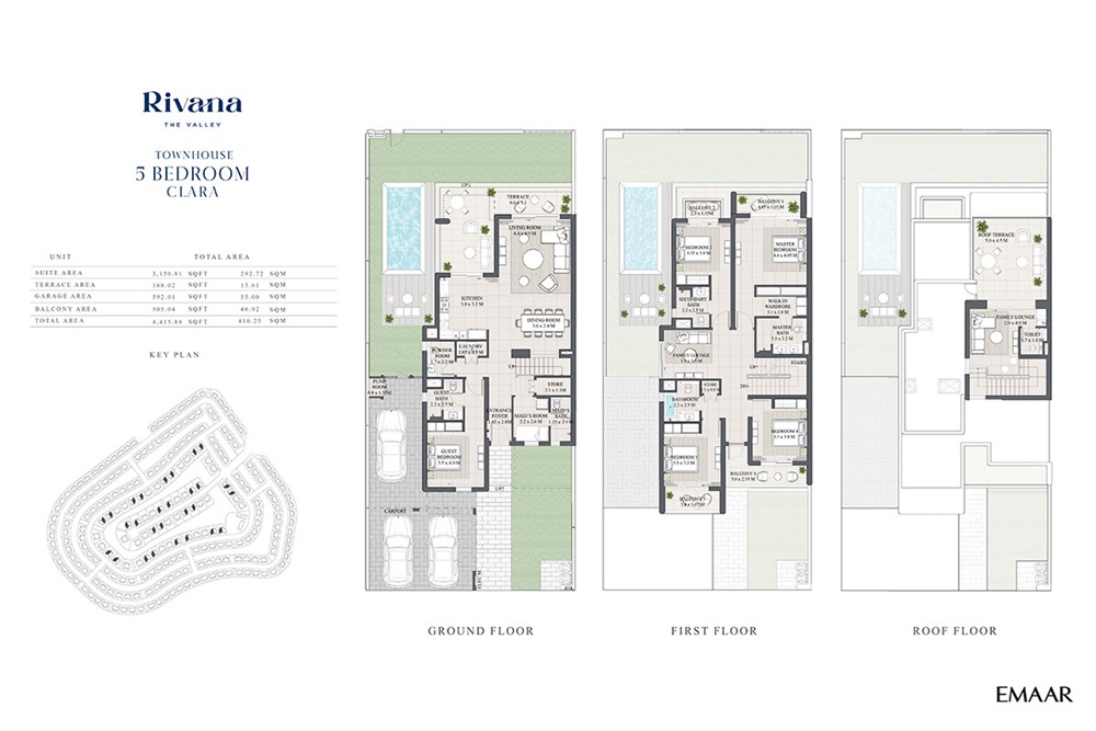 Emaar Rivana 5 Beds Layout