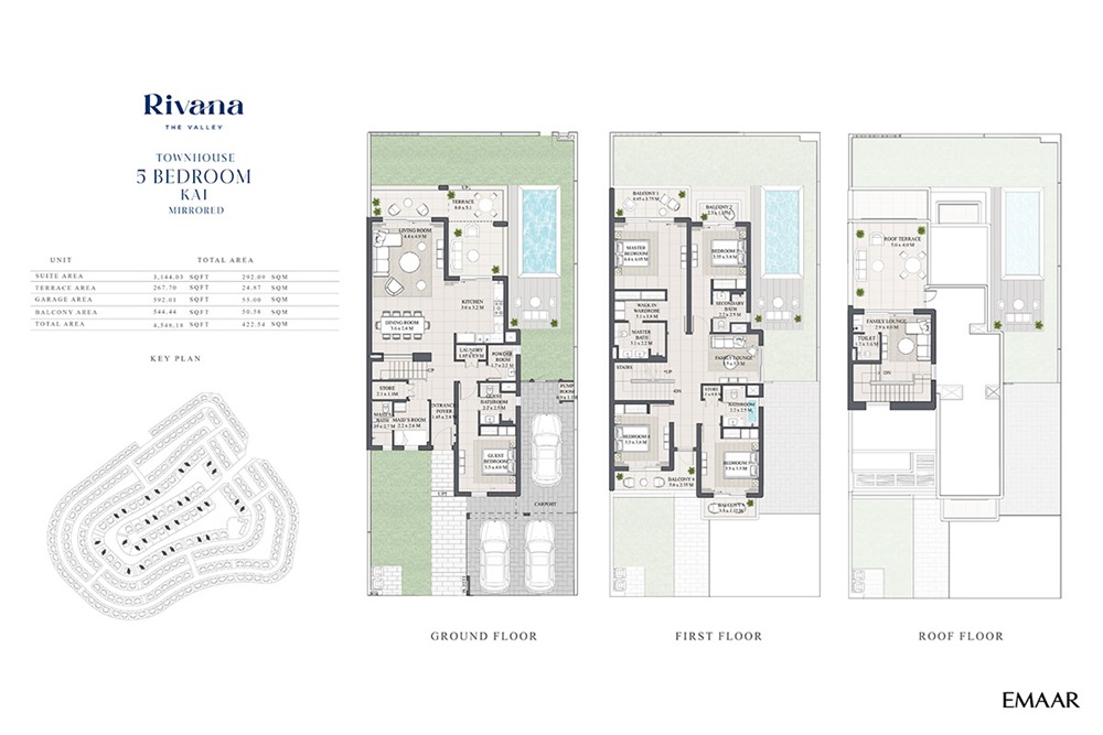 Emaar Rivana 5 Beds Layout