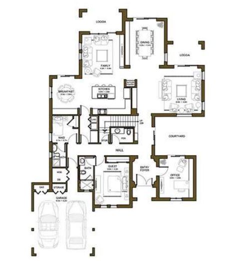 Emaar Rosa Villas 5 Beds Layout