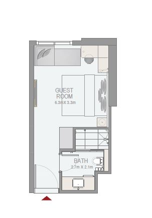 Emaar Rove City Walk 1 Bed Layout