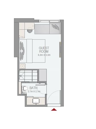Emaar Rove City Walk 1 Bed Layout