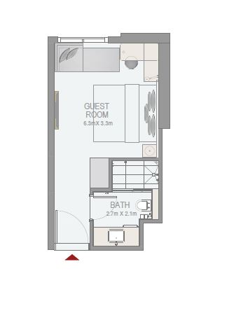 Emaar Rove City Walk 1 Bed Layout