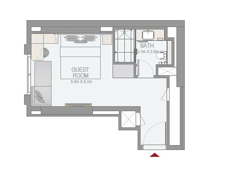 Emaar Rove City Walk 1 Bed Layout