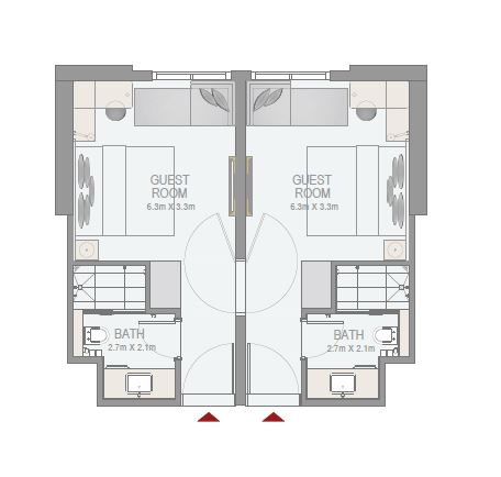 Emaar Rove City Walk 2 Beds Layout