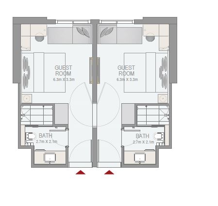 Emaar Rove City Walk 2 Beds Layout