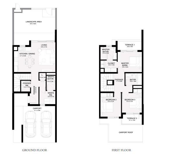 3 Beds 2037 Sq. Ft. Townhouse in Emaar Ruba Phase 2