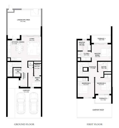 3 Beds 2076 Sq. Ft. Townhouse in Emaar Ruba Phase 2
