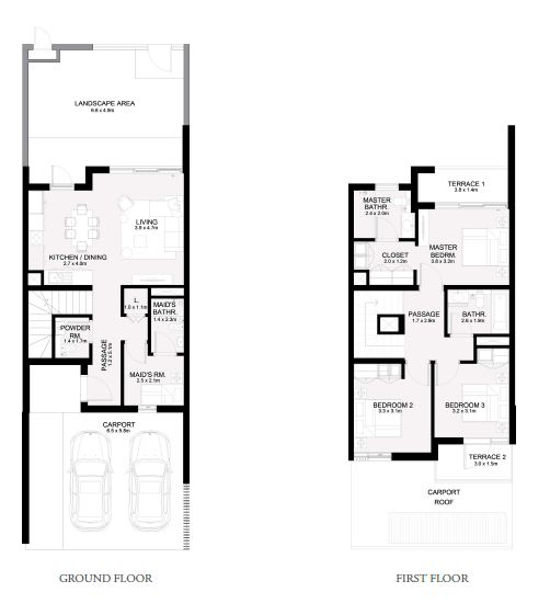 3 Beds 2079 Sq. Ft. Townhouse in Emaar Ruba Phase 2
