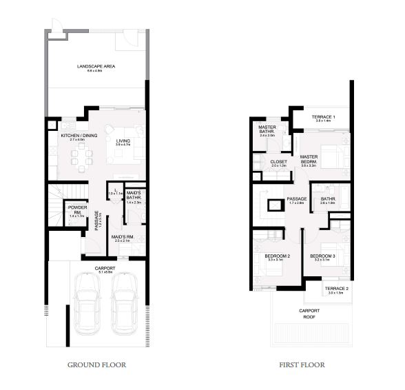 Emaar Ruba 3 Beds Layout