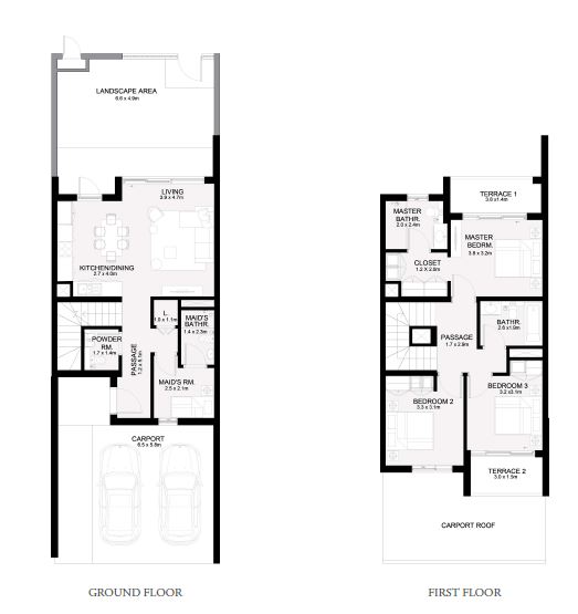 Emaar Ruba 3 Beds Layout