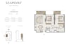 Emaar Seapoint Apartments 2 Beds Layout