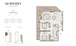 2 Beds 1634 Sq. Ft. Apartment in Emaar Seapoint Apartments